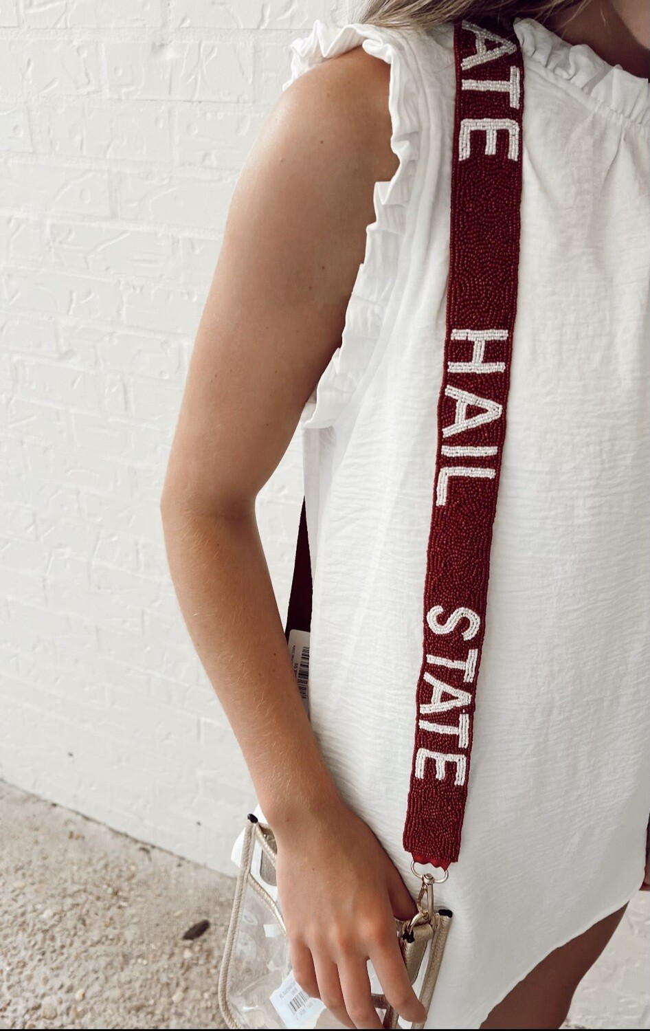 Beaded Purse Strap, Hail State Maroon