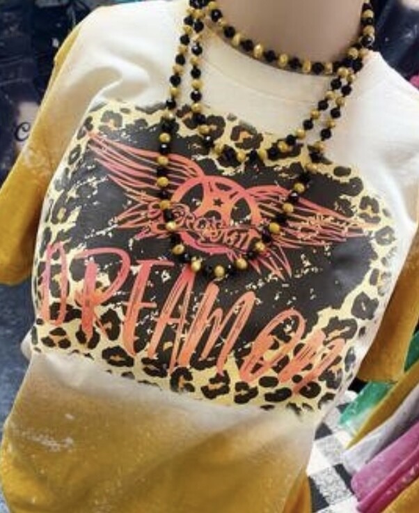 Bleached Dream On Tee, Mustard