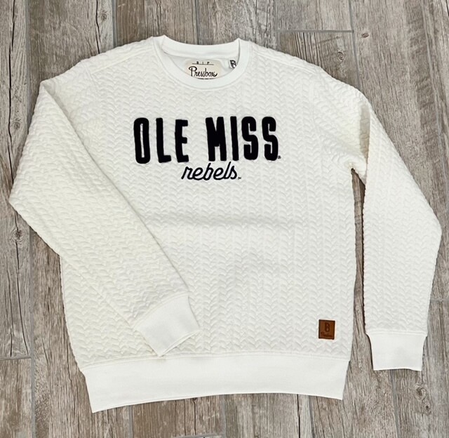 Sweater Like Sweatshirt, Cream, Ole Miss Rebels