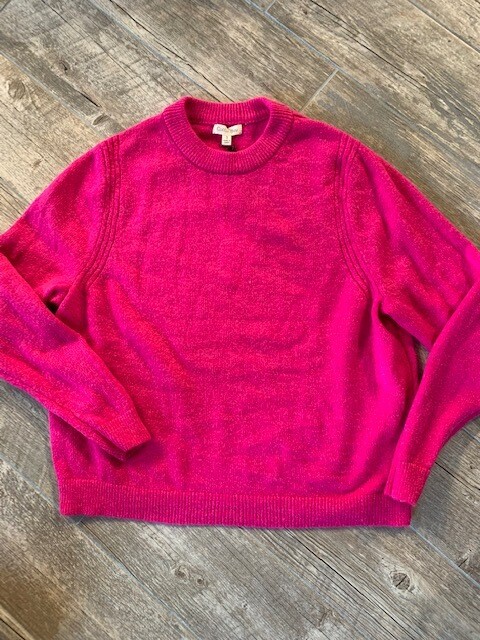 Cotton Bleu Lightweight Sweater, Hot Pink