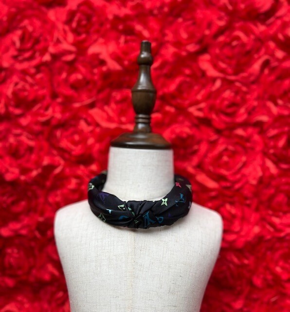 Satin Designer Inspired Headband, Black/Colorful