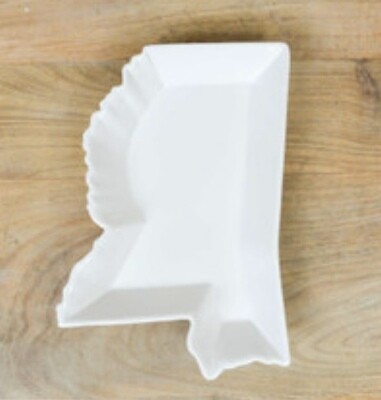 Mississippi Shaped Platter, White