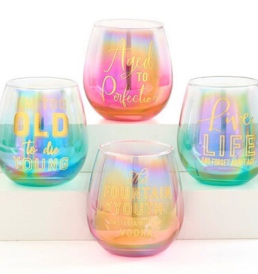 16oz. Stemless Wine Glass, Live Life And Forget About Age