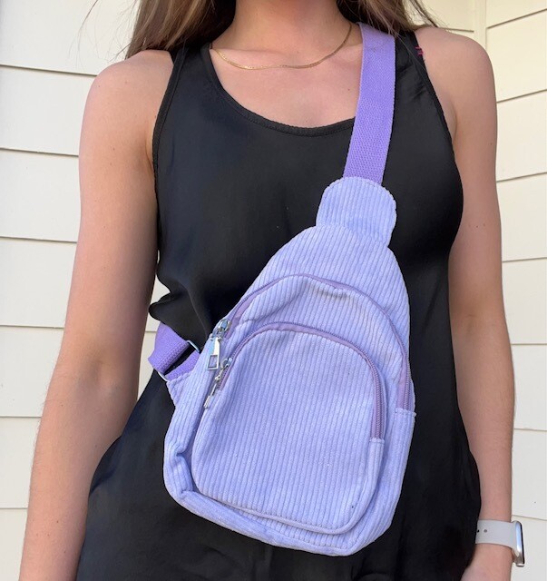 Corded Sling Bag, Purple