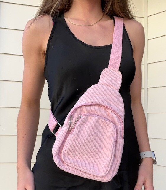 Corded Sling Bag, Pink
