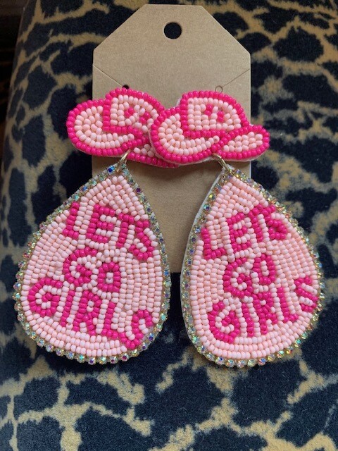 Lets Go Girls Beaded Earrings, Pink
