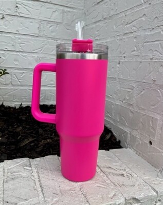 Dupe 40oz Cups with Straw, Hot Pink