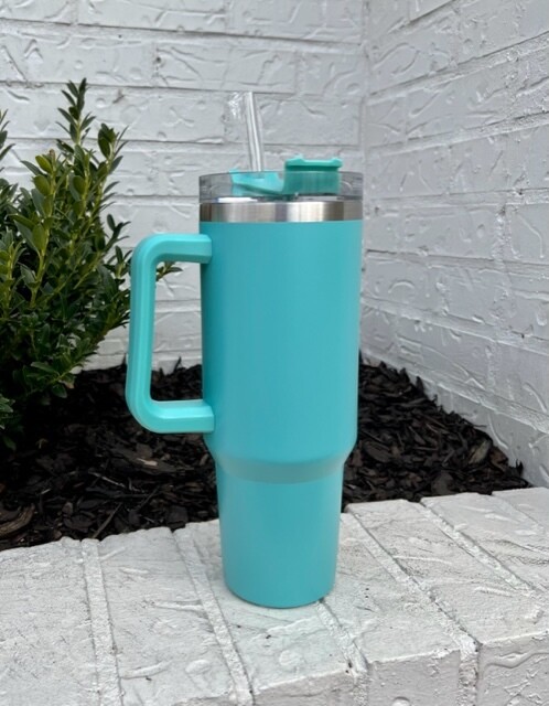 Dupe 40oz Cups with Straw, Teal