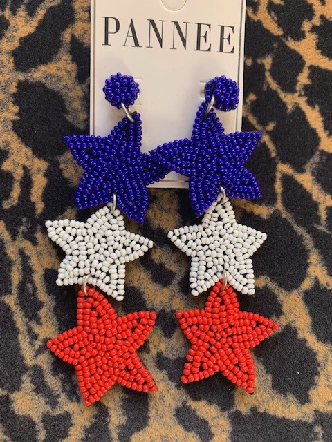 Three Star RWB Earrings