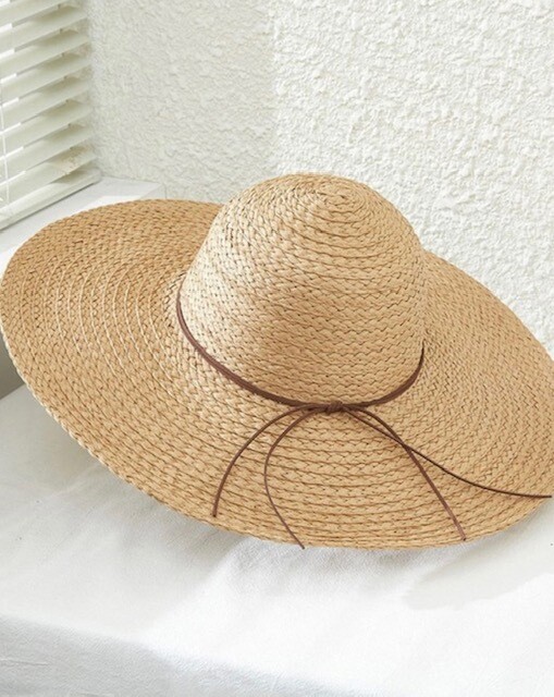 Floppy Straw Sun Hat, Natural