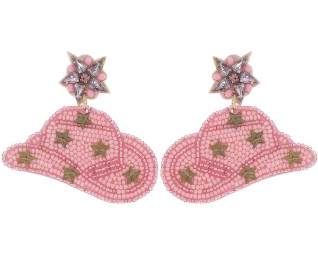 Star Studded Beaded Cowboy Hat, Pink