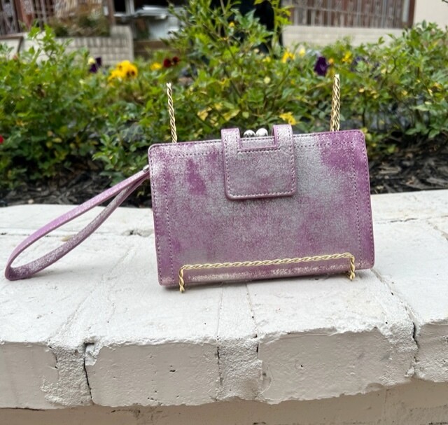 Hobo Violet Wristlet, Violet Metallic