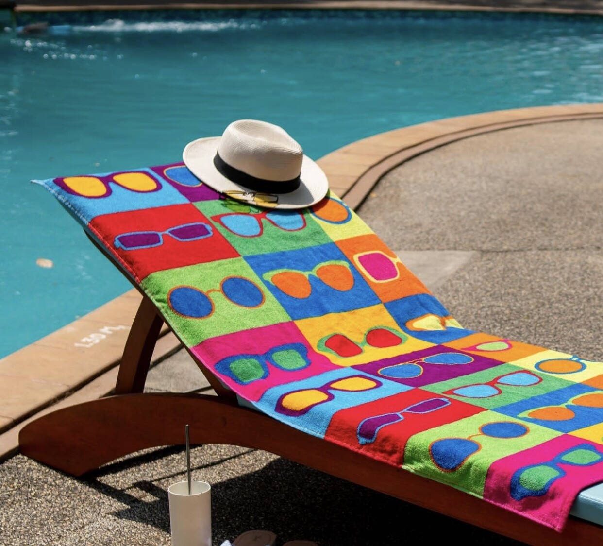 Velour Beach Towel, Sunglasses Design (30x60)