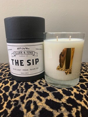 "The Sip" Candle, Olive Leaf-Cedar-Black Fig