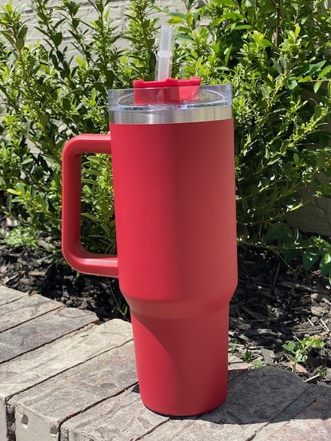 Dupe 40oz Cups with Straw, Red