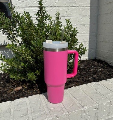 Dupe 40oz Cups with Straw, Hot Pink