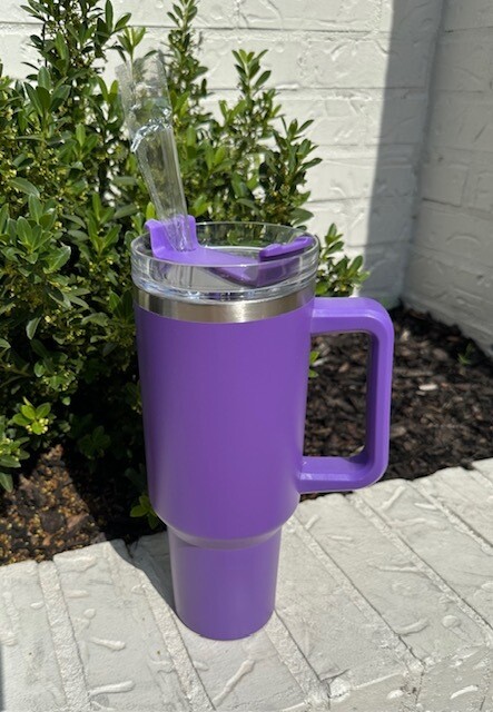 Dupe 40oz Cups with Straw, Dark Purple