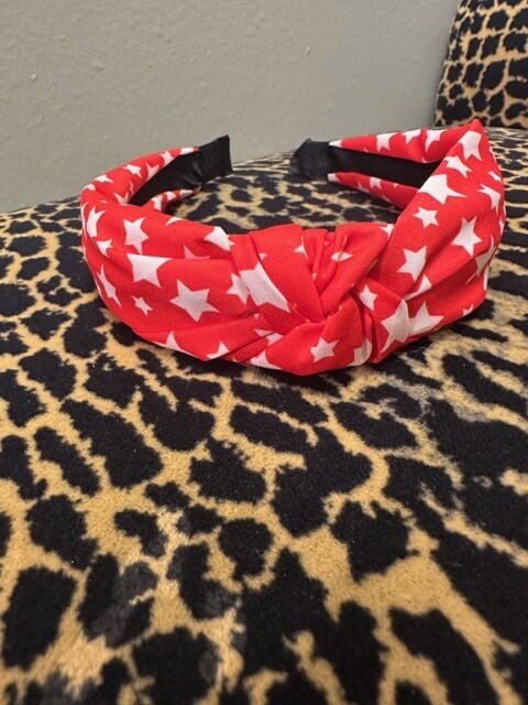 Patriotic Headband, Red with Stars