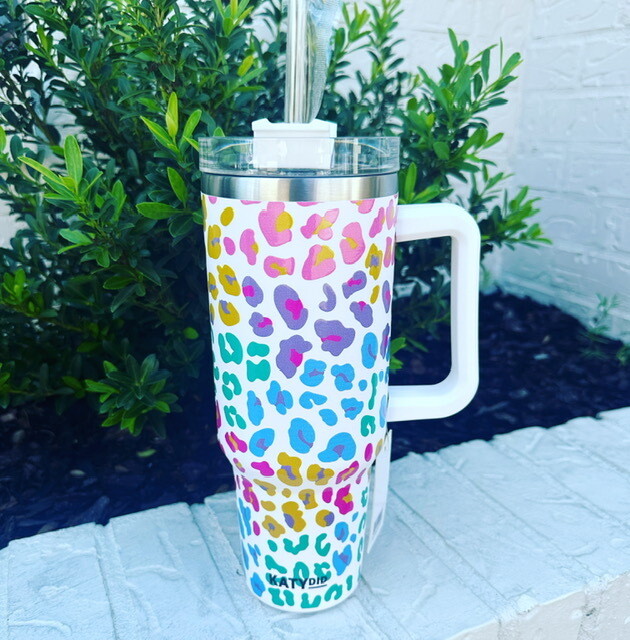 KatyDid Pastel Leopard Tumbler