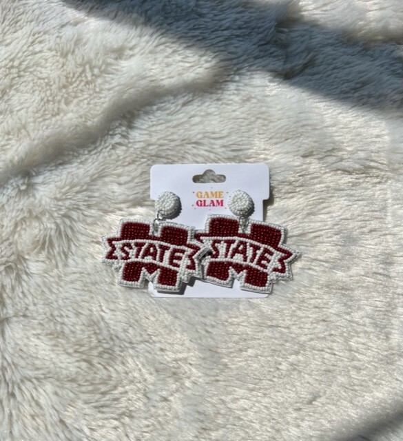 Mississippi State Beaded Earrings