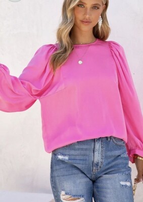 Satin Solid Pink Top