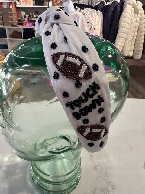 Touchdown Football Beaded Headband