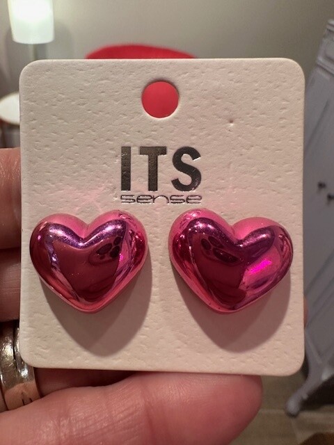 Hot Pink Heart Earrings