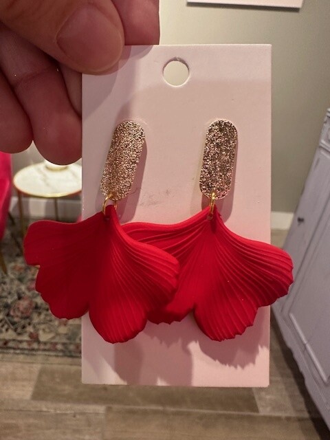 Red/Gold Leaf Earring