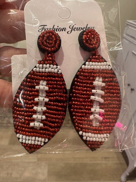 Football Beaded Earrings