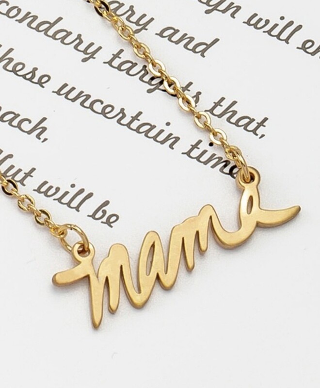 Brushed Brass Mama Pendant, Gold