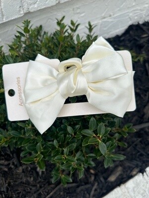 KL Claw Clip Bow, Off White