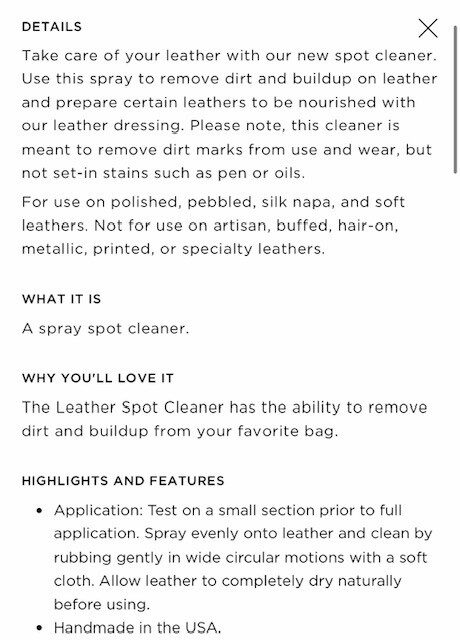 Hobo Leather Spot Cleaner, 4oz.