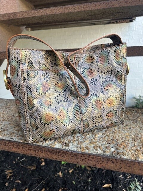 Hobo Render Shoulder Bag, Opal Snake Print