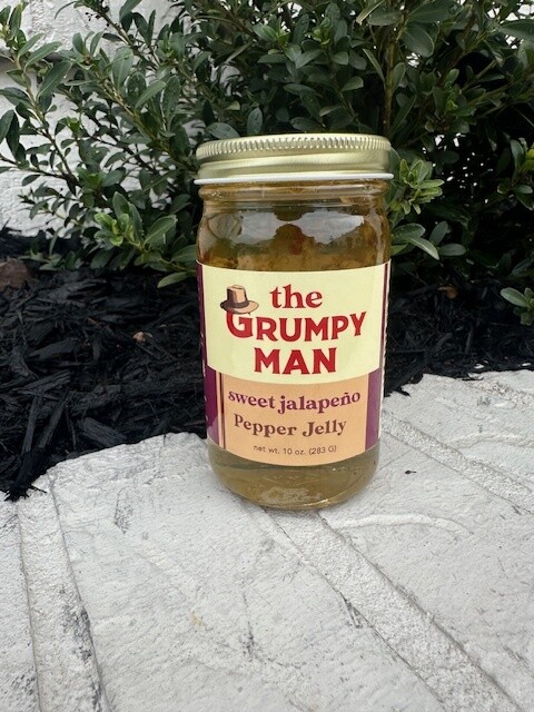 Grumpy Man Sweet Jalapeno Peper Jelly (10oz.)