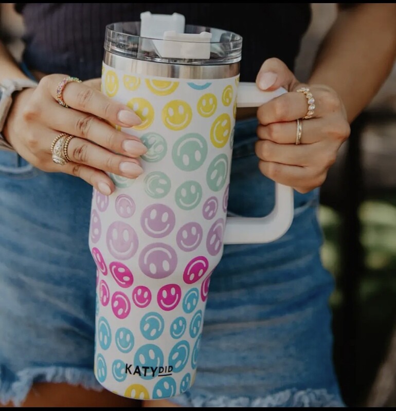 KatyDid Pastel Smiley Tumbler