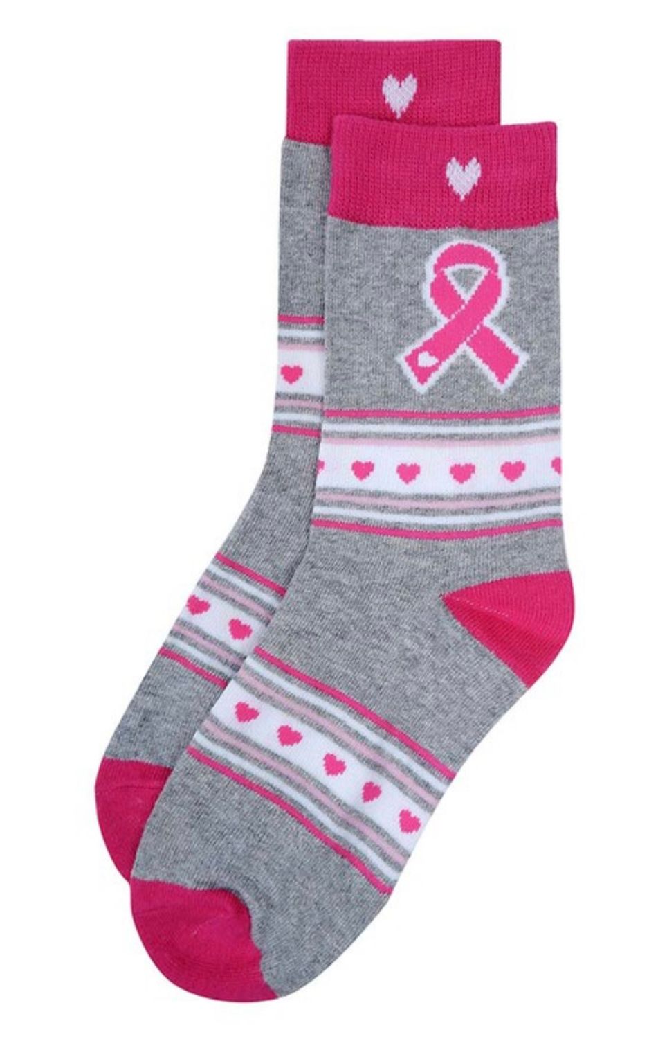 Pink Ribbon on Grey