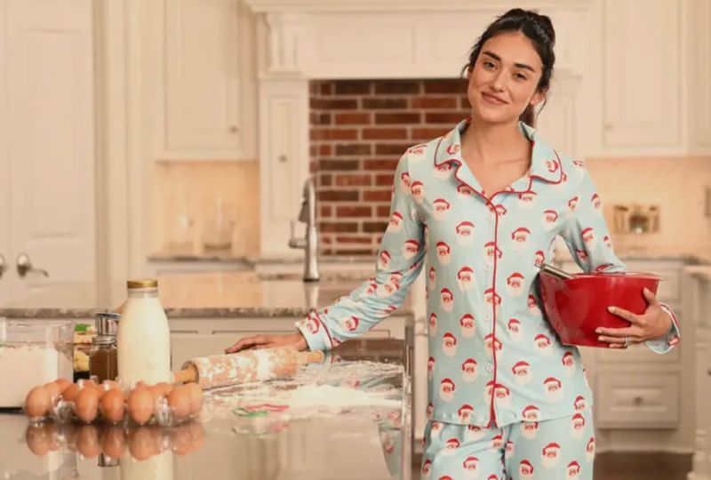 Vintage Santa Christmas PJ's, Blue