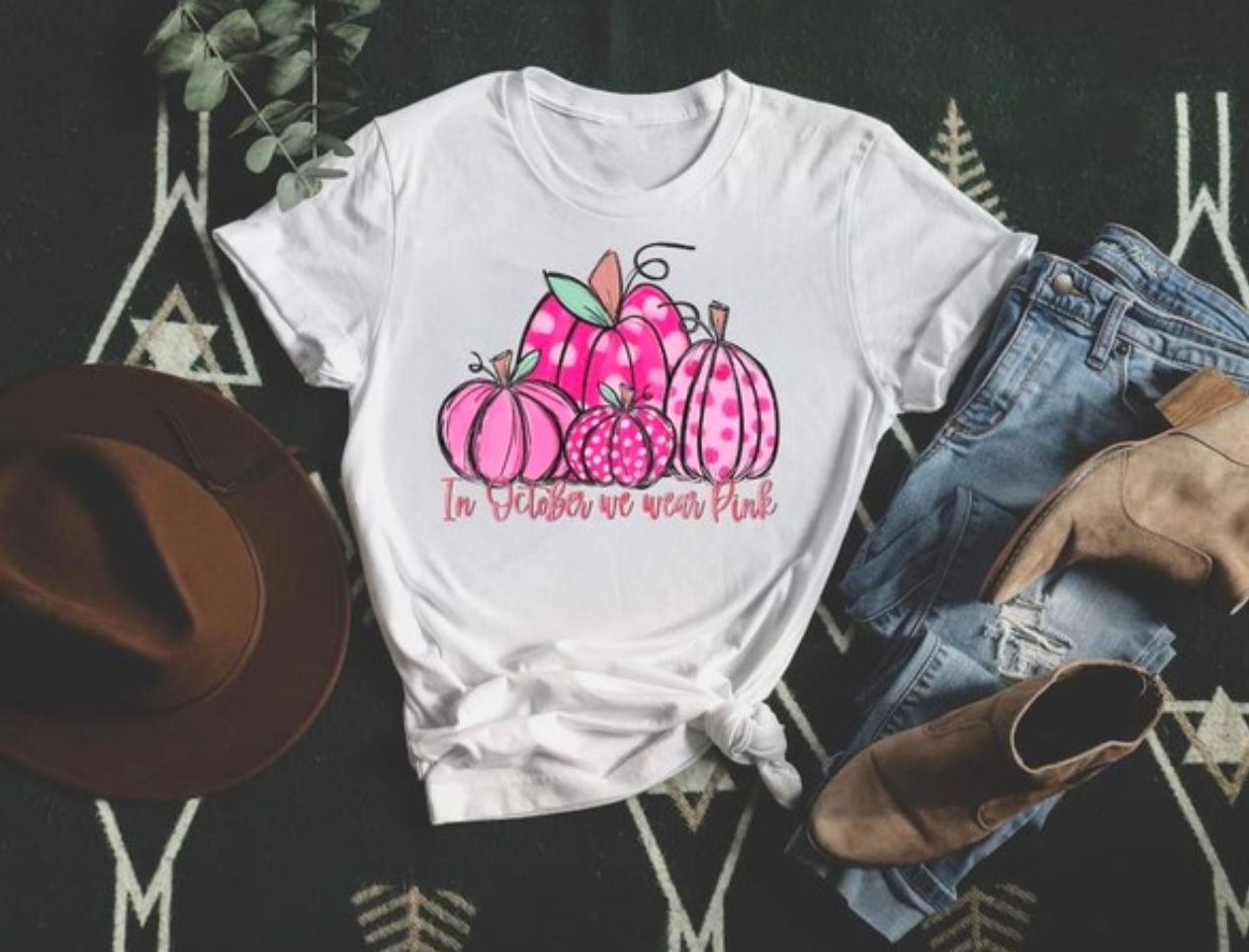 Pink Polka Dot Pumpkins, White