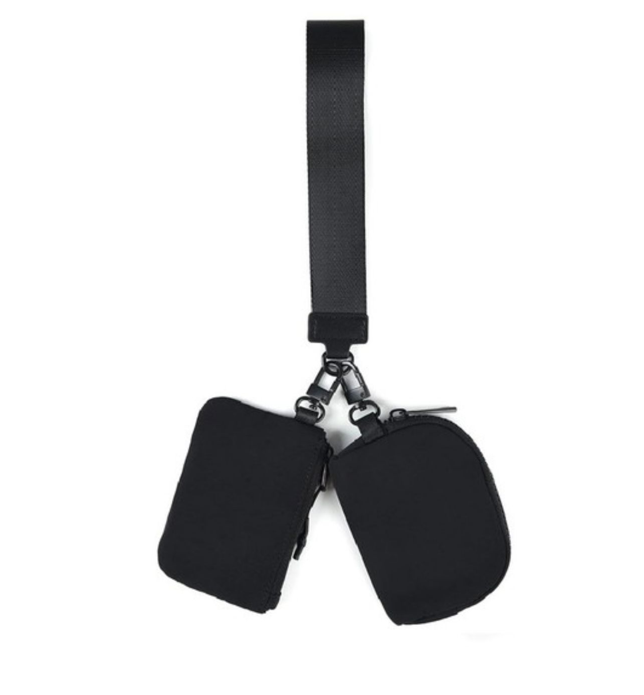 Dual Pouch Wristlet Dupe, Black