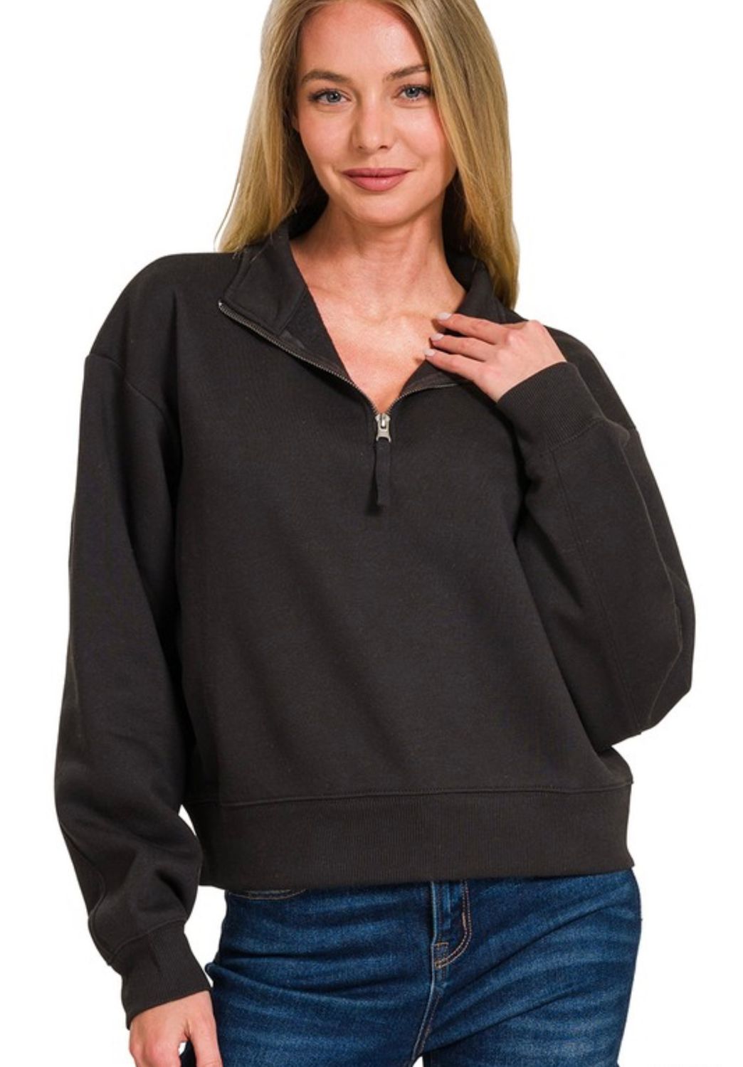 Half Zip Fleece, Black
