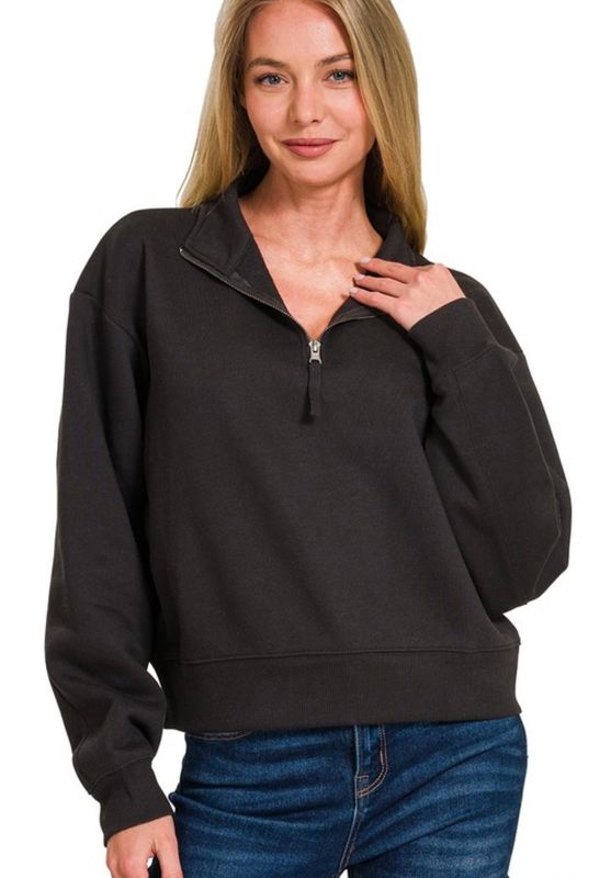 Half Zip Fleece, Black