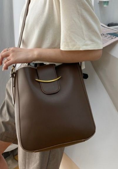 Vegan Leather Messenger Bag, Camel