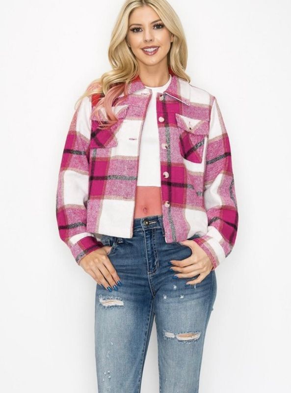 Lightweight Shacket, Fushia