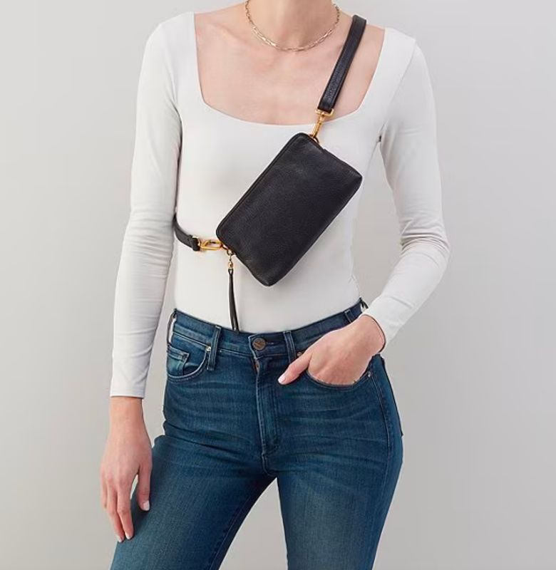 Hobo Fern Slim Belt Bag, Black