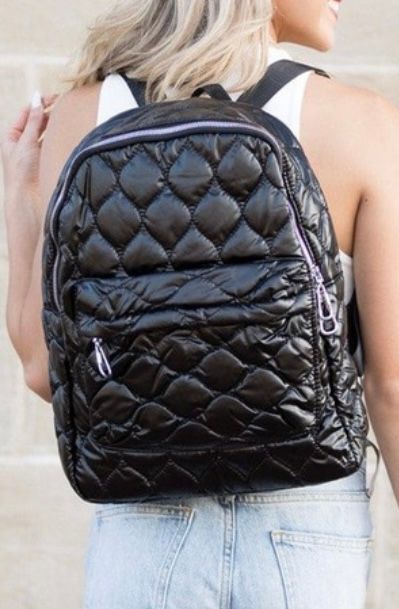 Quilted Backpack, Black