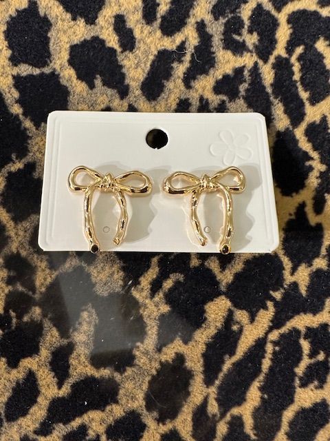 Gold Bow Earrings