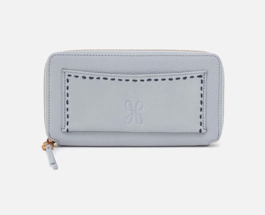 Hobo Hart Large Wallet, Blue Pearl