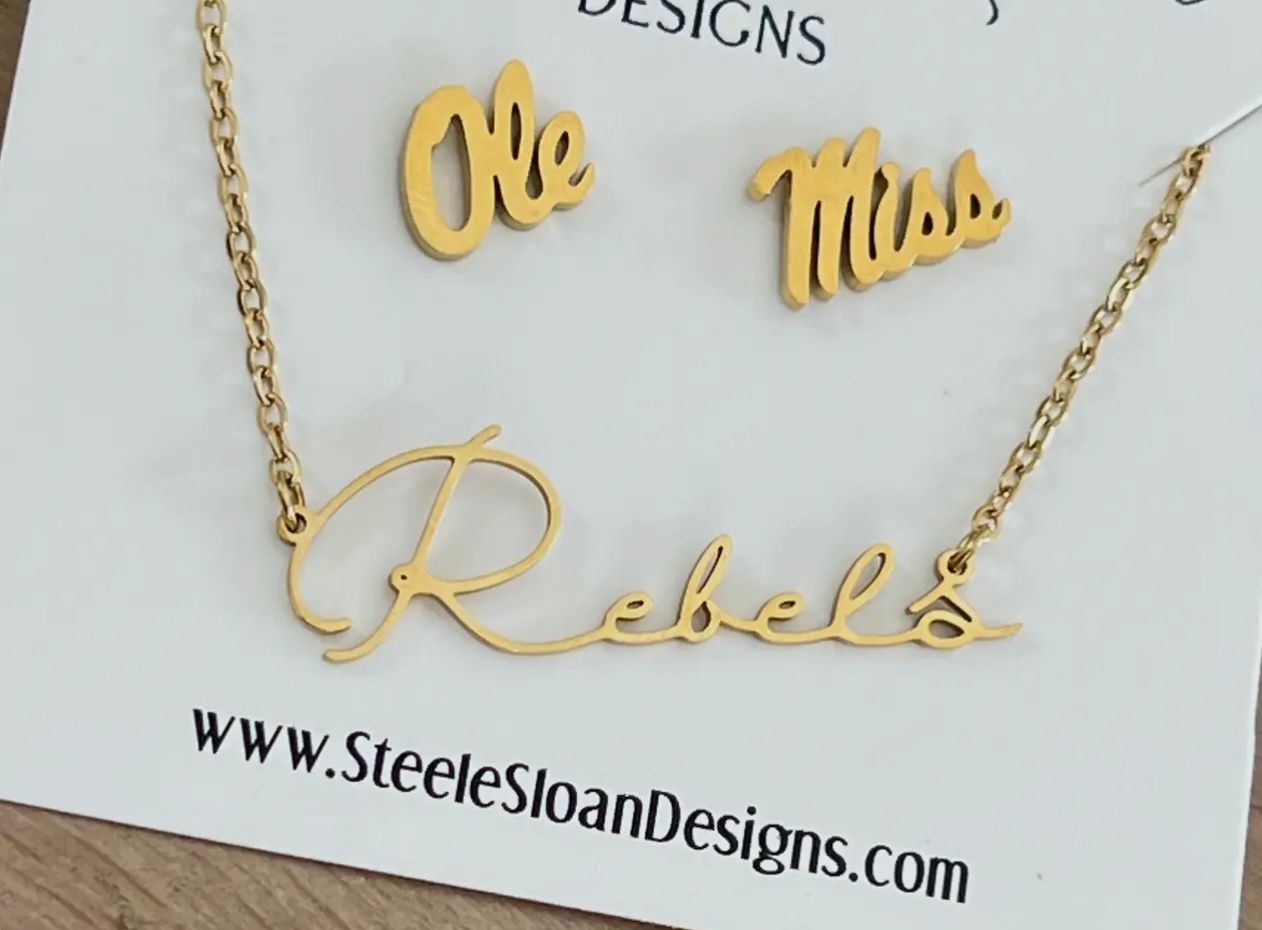 SS Designs Ole Miss Rebels Gift Set, Gold
