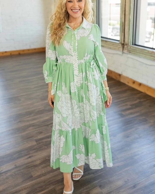 Soft Floral Button Up Midi