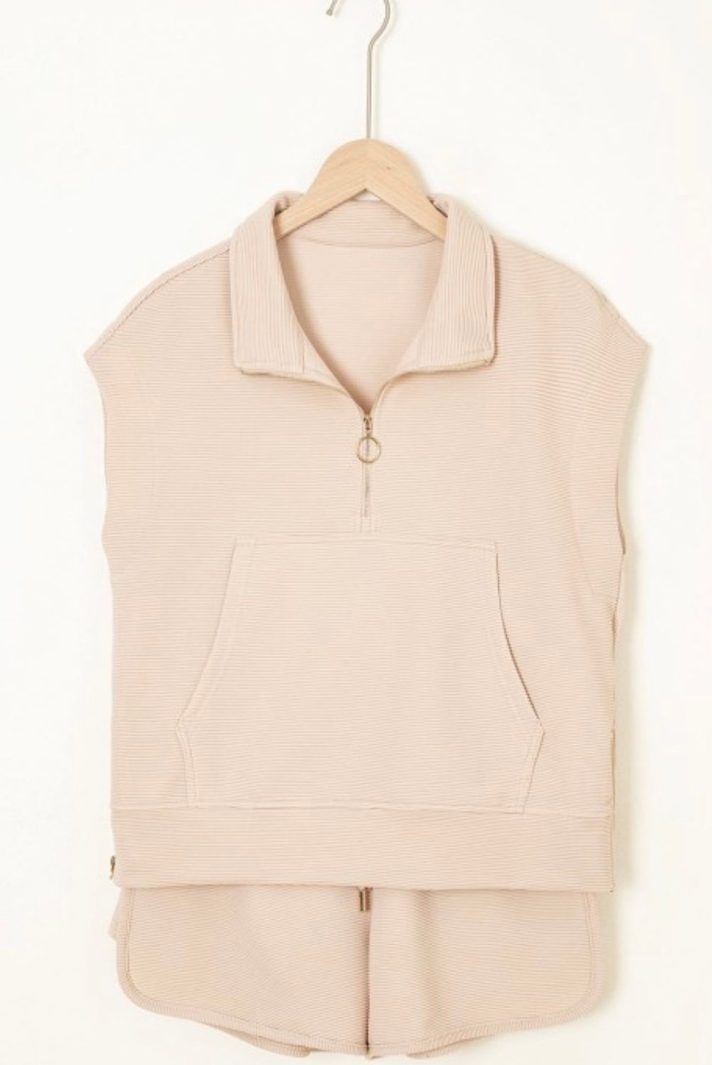 Textured Shorts And Top Set, Tan
